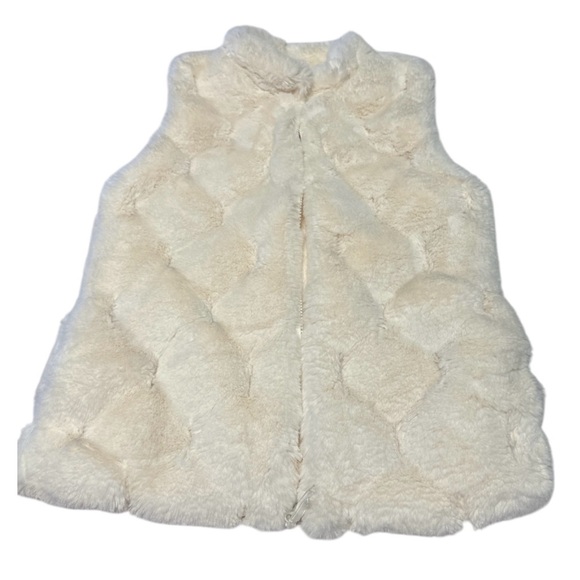 Sara's Prints Cream Furry Vest - Picture 1 of 7